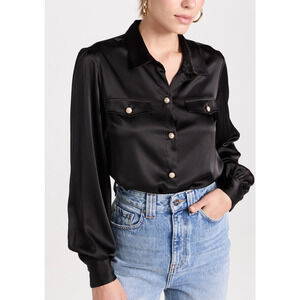 Generation Love 'Lennox' Black Polyester Blouse Size S
